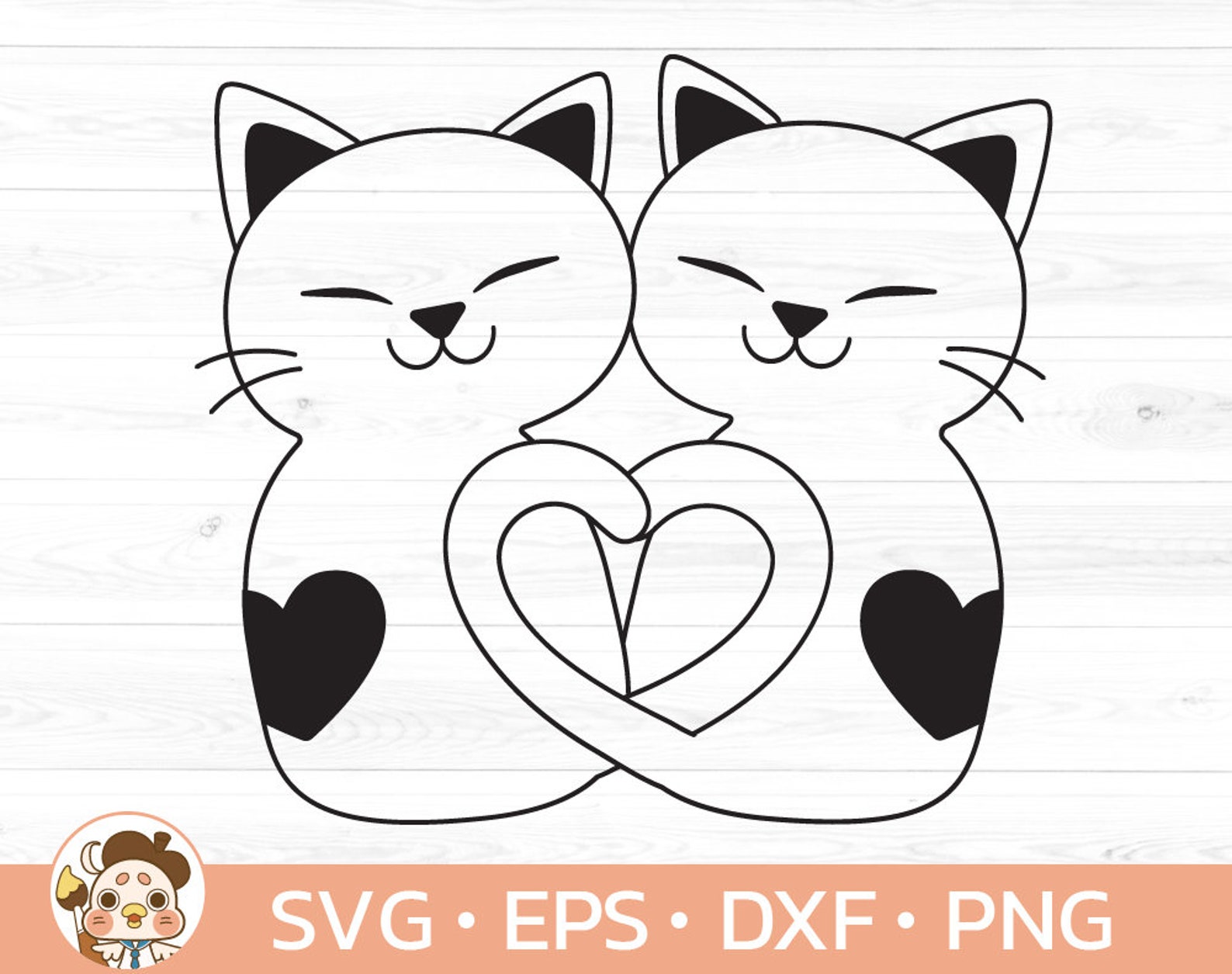Cat Heart Tail Svg Cat With Heart Svg Cat Heart Shaped Tail Etsy