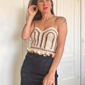 Statement Crochet Corset Top Pattern PDF | Bustier  | Summer Crochet Top | Ruffle Corset Top | Adjustable Lace-Up Top | Sizes XS-XL