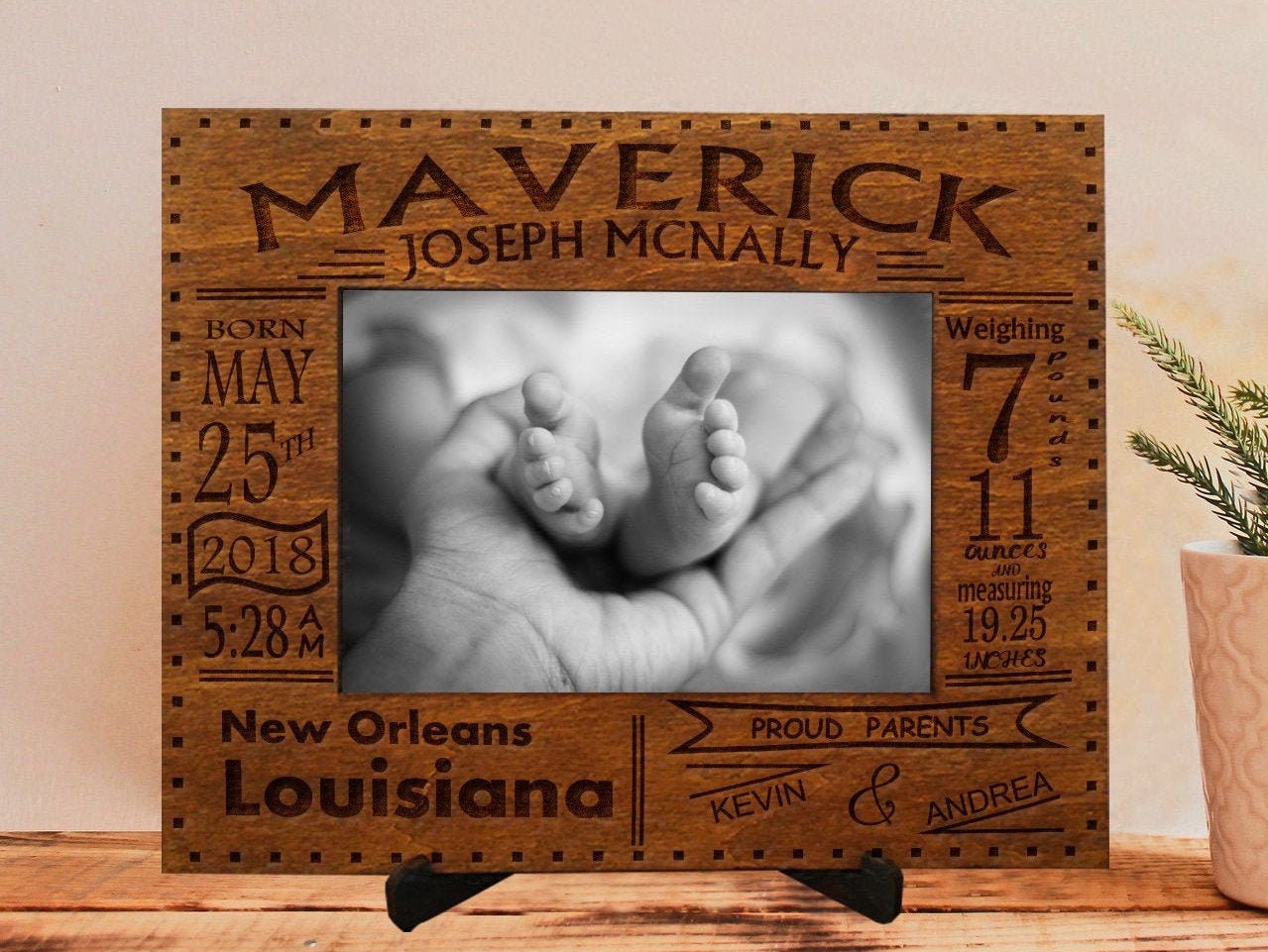 Newborn baby Frame Baby Picture Frame Newborn baby girl Etsy