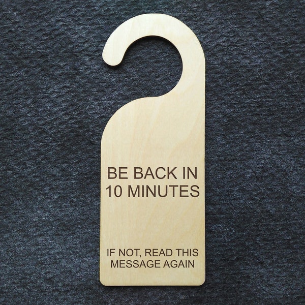 Be Back in 10 Minutes Sign Etsy