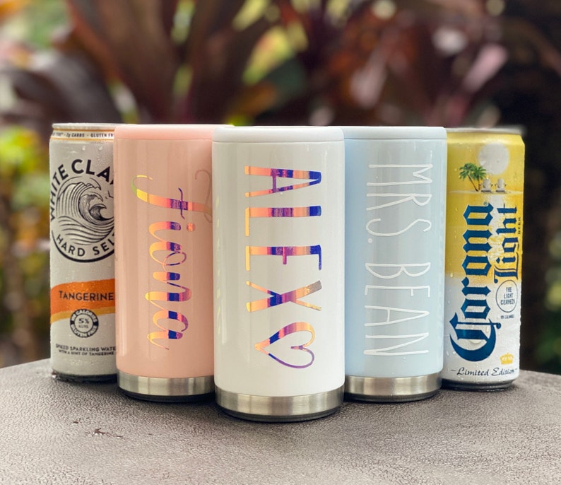Personalized White Claw 12oz Slim Can Cooler Stainless Steel Etsy