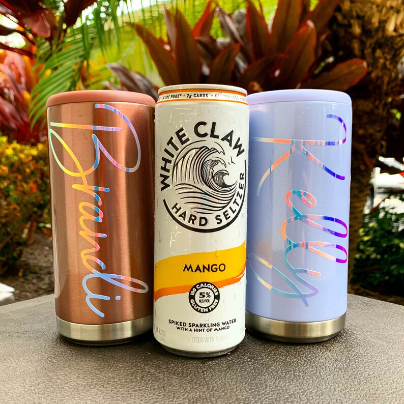 Personalized White Claw Slim Can Cooler Stainless Drink Etsy