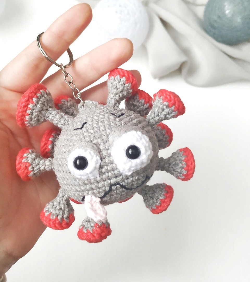 Funny toy virus knitted plush monster amigurumi baby Etsy