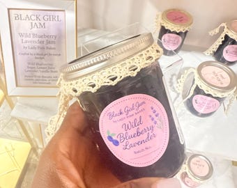 Wild Blueberry Lavender Jam  – Small-Batch, Natural Fruit Jam in Glass Bottle