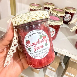 Sugar Free Strawberry Jam  – Small-Batch, Natural Fruit Jam in Glass Bottle