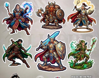Fantasy RPG Character Vinyl Stickers - Choose Your Character - Waterproof Laptop Decals