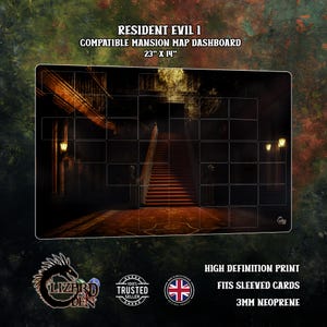 Tapete personalizado para mapa de mansão do jogo de tabuleiro Resident Evil