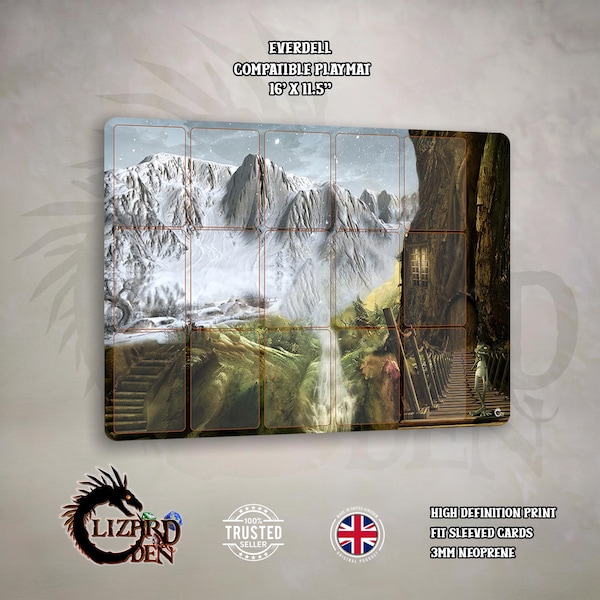 Tapis de jeu compatible Everdell (produit non officiel) - Tapis de jeu de société en néoprène - Tableau de bord du joueur