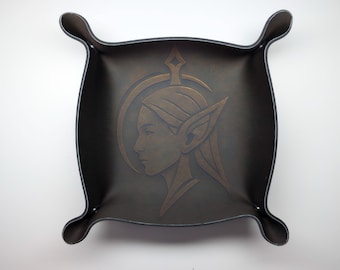 Elven Profile Neoprene Dice Tray – Fantasy RPG Rolling Tray