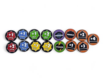 Marvel Champions Acrylic Stat, Condition & Scheme Tokens - 25mm Double-Sided Premium Token Set