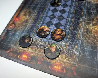 DnD Tokens – Double-Sided Acrylic RPG Tokens – 25mm, 50mm, 75mm – Custom Monsters, NPCs, Bosses