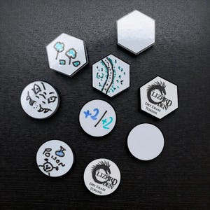 Dry Erase-tokens van acryl – 1 inch – herbruikbare tokens voor RPG’s en bordspellen – DnD-accessoires