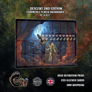 Descent 2nd Edition compatible player dashboard mat
