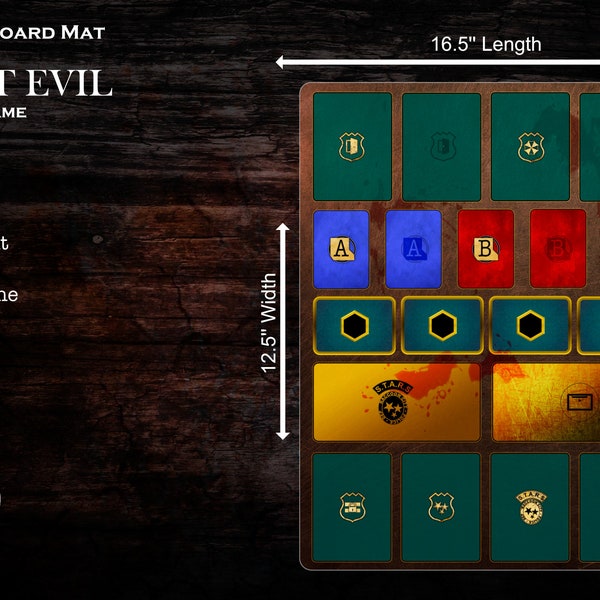 Resident Evil board game mansion dashboard compatible mat