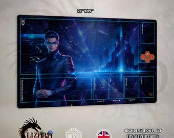 Android Netrunner Corp Playmat – Futuristic Desk Mat, 3mm Neoprene