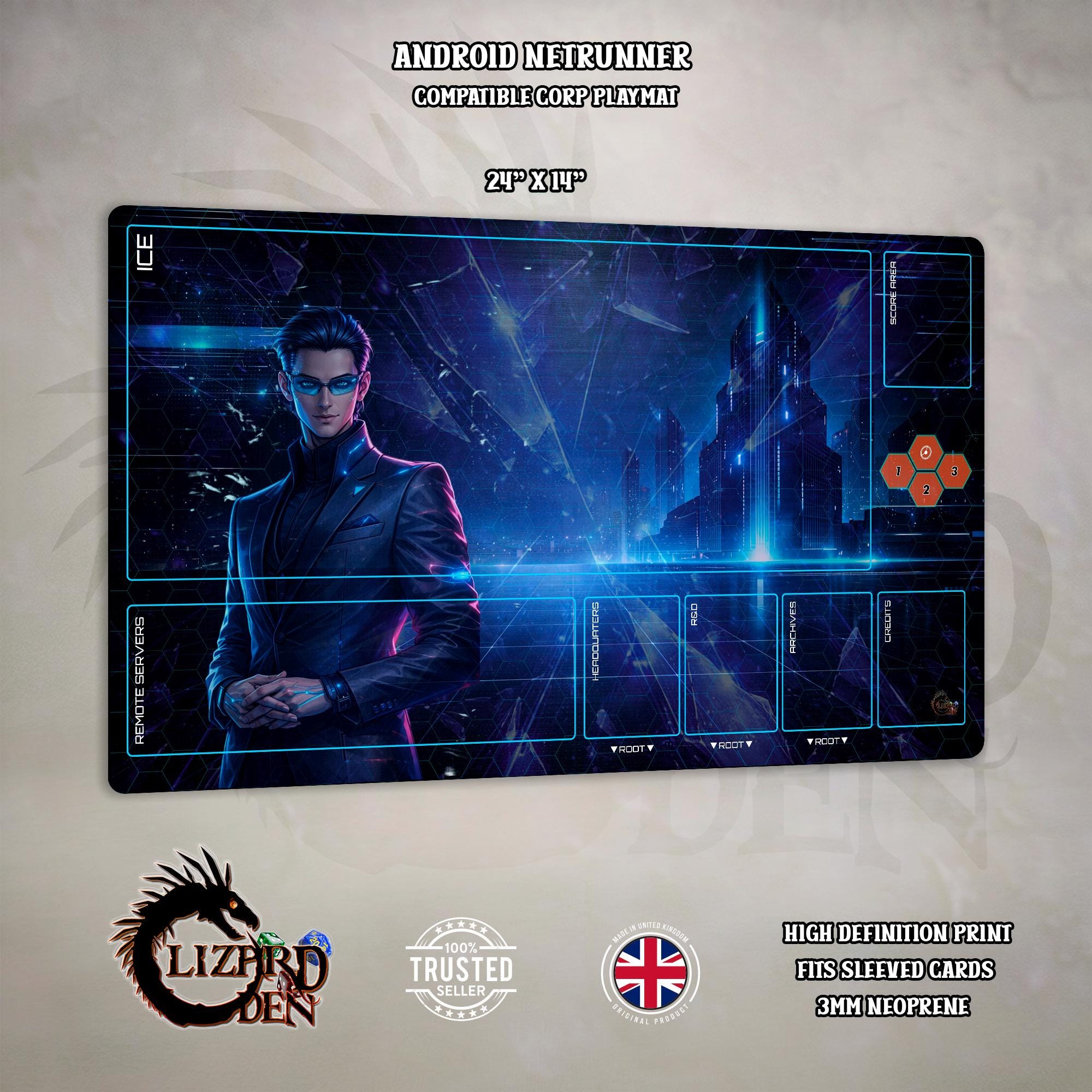 Android Netrunner Corp Playmat – Futuristic Desk Mat, 3mm Neoprene - Etsy