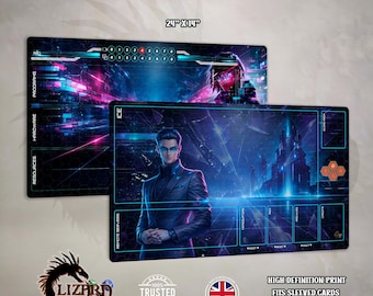 Android Netrunner Compatible Runner & Corp Playmat Set – Complete Netrunner Table Upgrade – Neoprene Gaming Mats