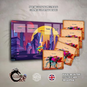 Set de tapete de juego de neopreno compatible con Sentinels of the Multiverse