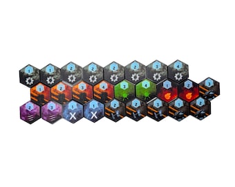 Nemesis Brettspiel Exploration Tokens - Acrylic Hex Upgrade Set