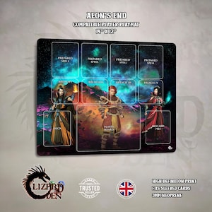 Tapete de juego compatible con Aeon’s End - Tapete de juego de neopreno - Panel de jugador