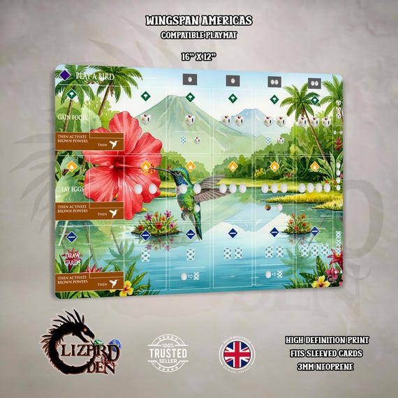 Wingspan Americas Neoprene Playmat – Board Game Mat