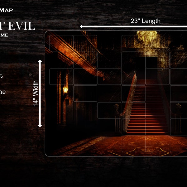 Tapis personnalisé de carte de manoir de jeu de société de Resident Evil