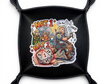 Nat 1 Dice Tray - Funny DND Gift - Neoprene RPG Dice Mat