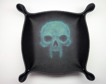 Fanged Skull Neoprene Dice Tray – RPG Board Game Mat