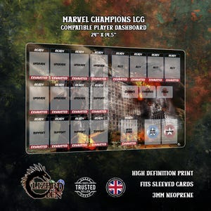 Tapete de painel de jogador compatível com Marvel Champions LCG Large