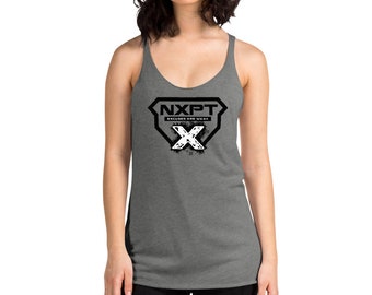NXPT Black Badge with Orange Team X Two Sided Women's Racerback Tank