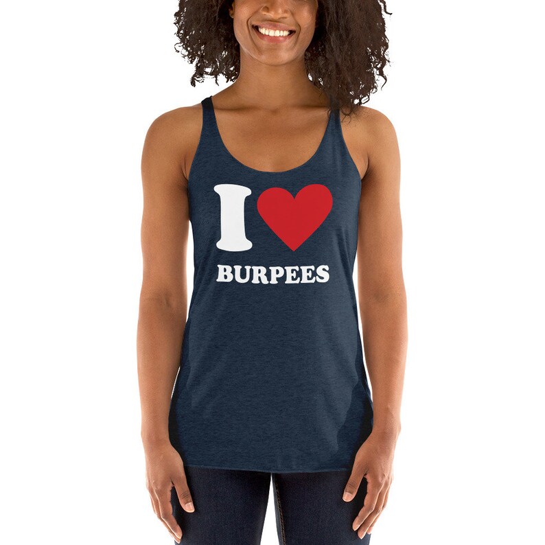 NXPT I Love Burpees GREEN Team Women's Racerback Tank image 6