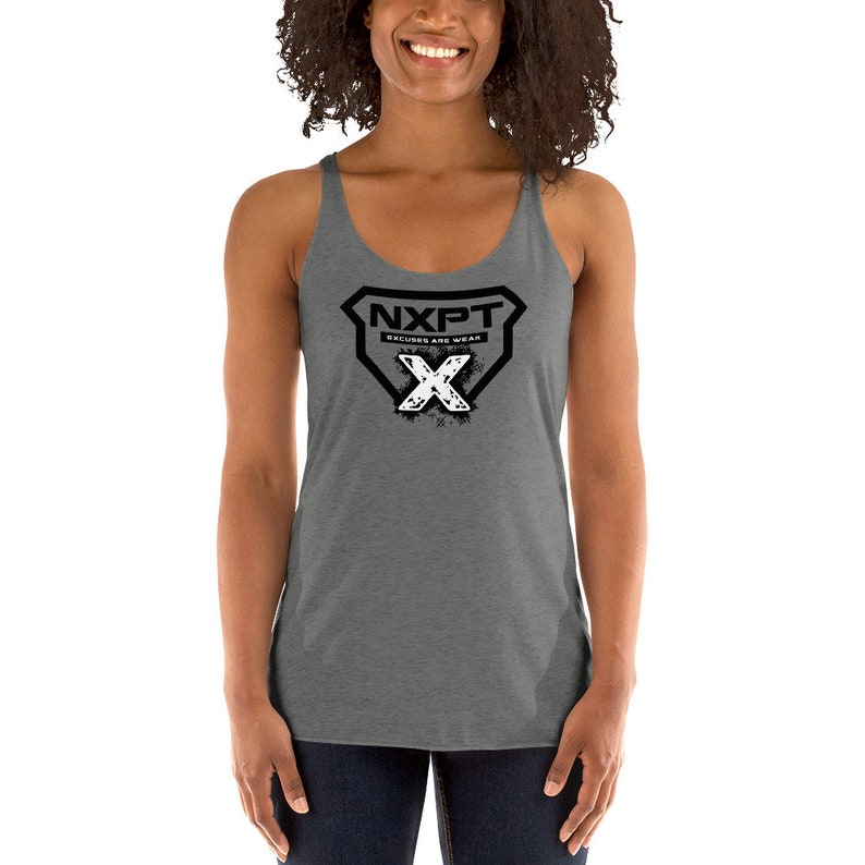 NXPT Black Badge with Green Team X Two Sided Women's Racerback Tank image 1