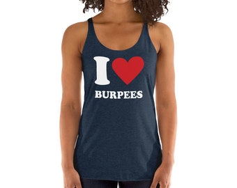 NXPT I Love Burpees ORANGE Team Women's Racerback Tank