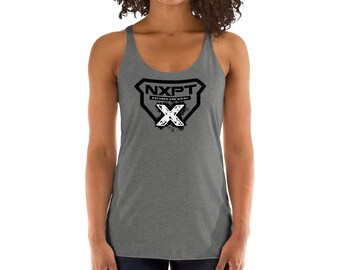 NXPT BLACK Badge with WHITE X Two Sided Women's Racerback Tank