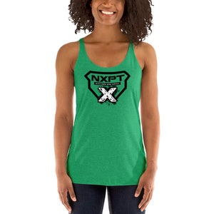 NXPT Black Badge with Green Team X Two Sided Women's Racerback Tank image 9