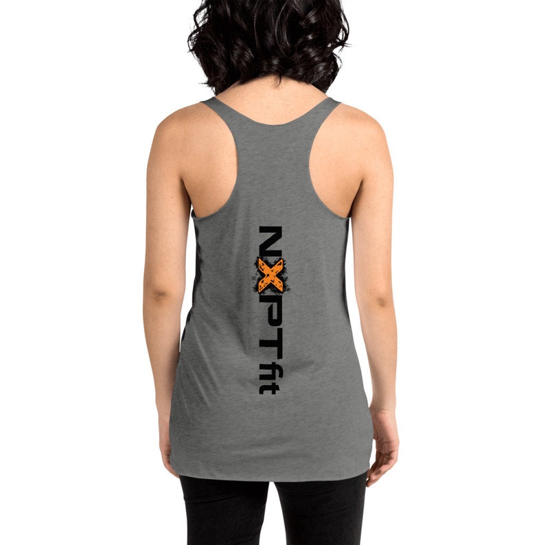 NXPT Black Badge with Orange Team X Two Sided Women's Racerback Tank image 2
