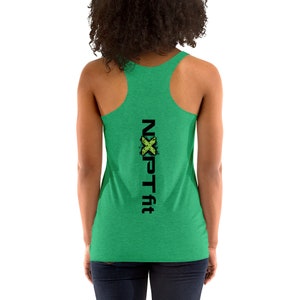 NXPT Black Badge with Green Team X Two Sided Women's Racerback Tank image 10