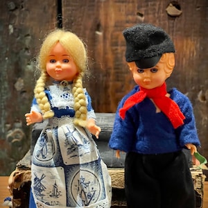 Vintage Celluloid Dutch Boy and Girl