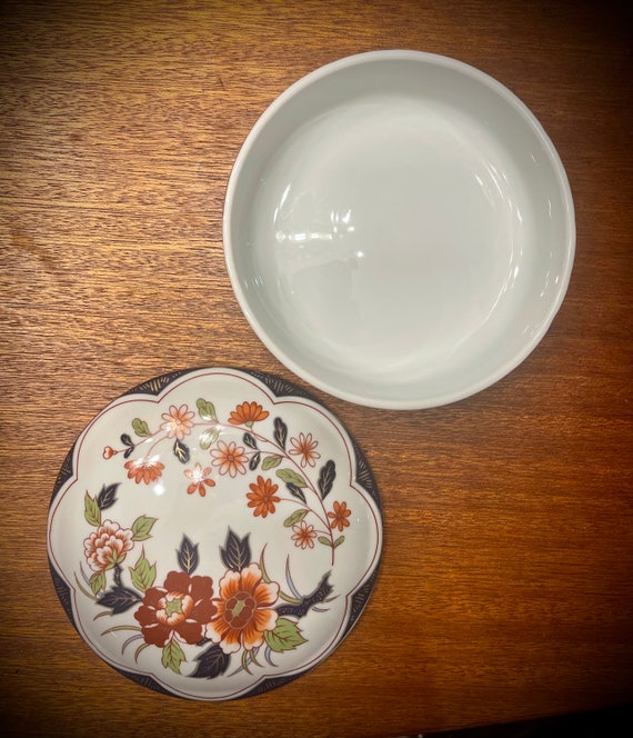 蓋付き大型ヴィンテージ伊万里スタイル花柄小物皿 - Etsy 日本