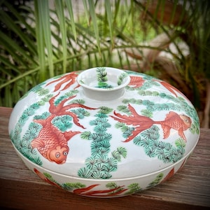 Vintage Divided Porcelain Covered Dish