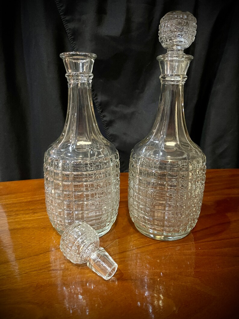 Mid Century Double Decanter Set With Caddy Etsy