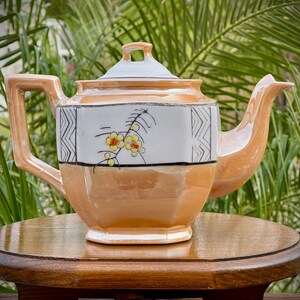 Vintage Lusterware Floral Teapot image 2