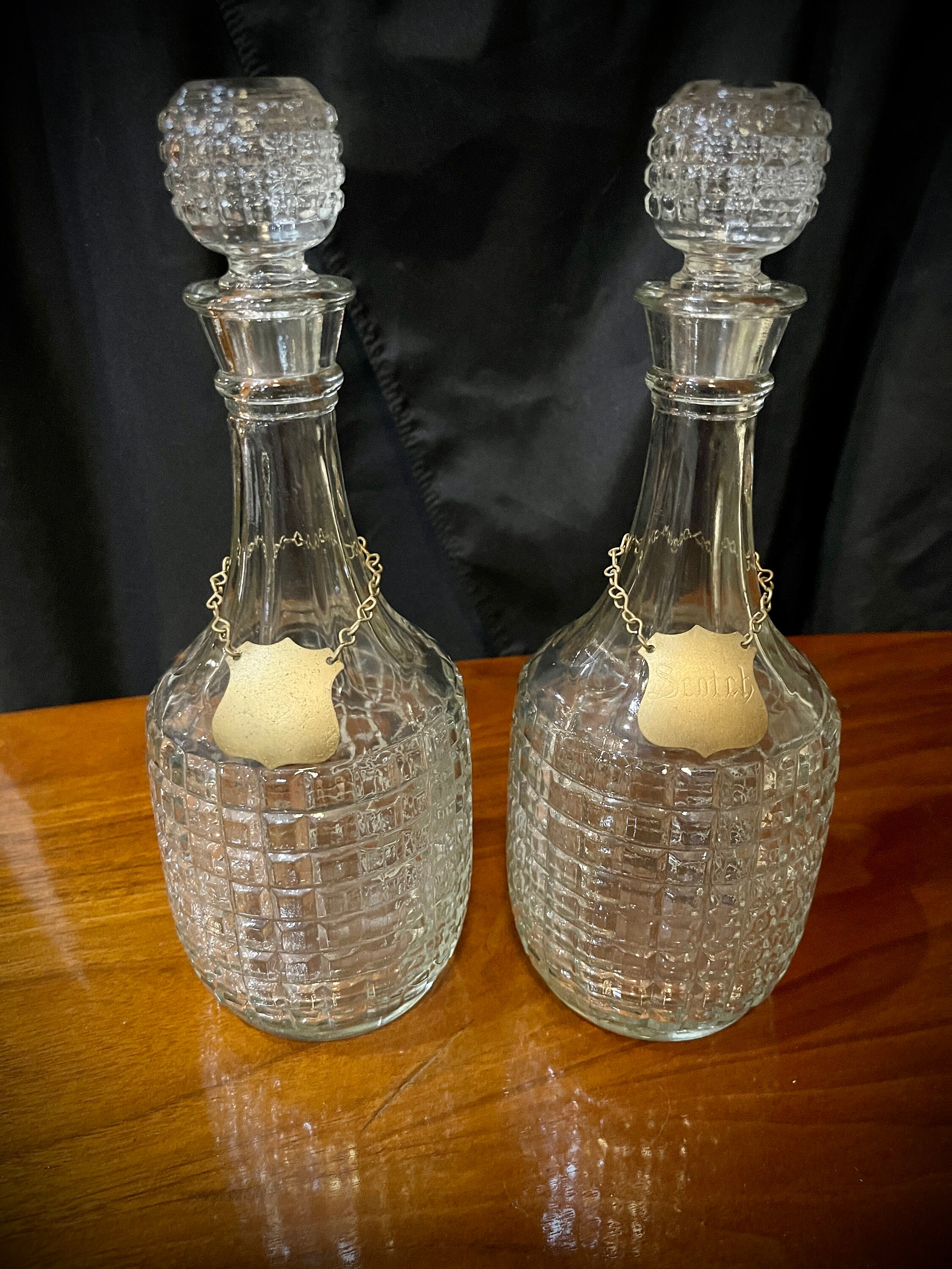 Mid Century Double Decanter Set With Caddy Etsy