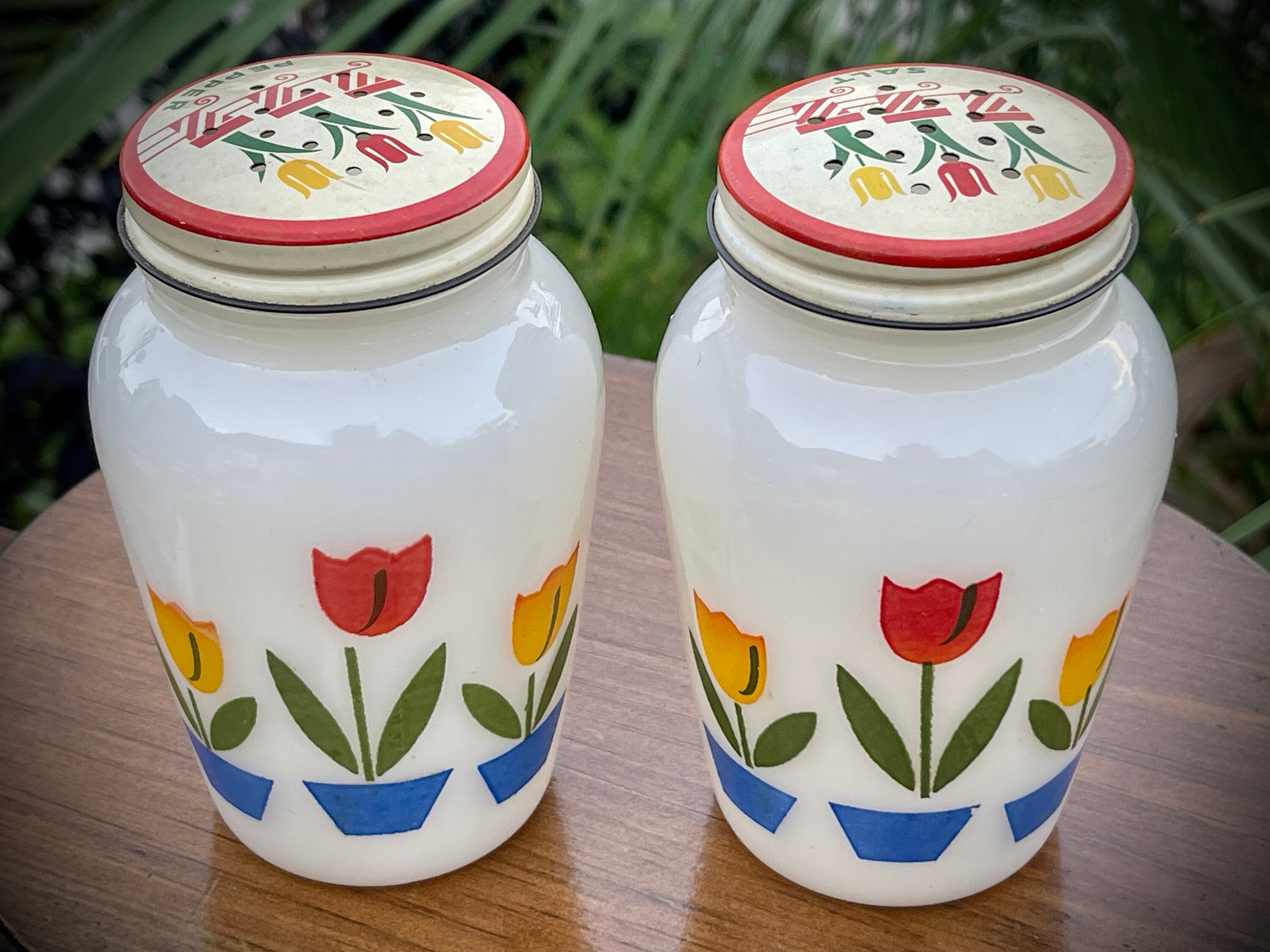 1950s Fireking Tulip Salt & Pepper Shakers - Etsy