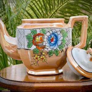 Vintage Lusterware Floral Teapot image 10