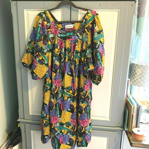 KALAMA Vintage Hawaiian Dress USA Mumu Size XL Fl
