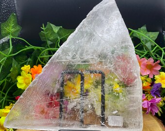 true selenite slab | gypsum, clear window, cleansing