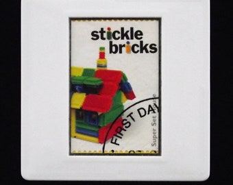 Stickle Bricks - Classic Toys Brooch/ badge/ pin - 2017 Royal Mail Postage Stamp plus presentation card.