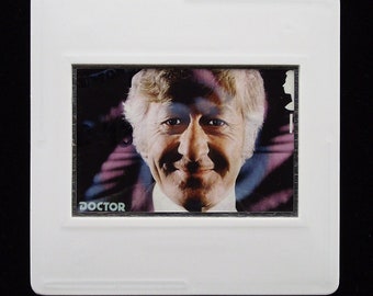 The Third Doctor – Jon Pertwee (1970-74) - Doctor Who Classic TV - 50 Years of Doctor Who 2013 Postage Stamp Brooch plus presentation card.