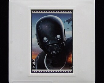 Star Wars 'K-2SO' 2018 Postage Stamp Brooch/ badge/ pin plus presentation card.